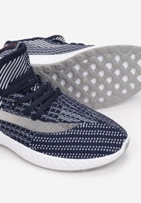 Born2be - Granatowe Buty Sportowe Sheshell. Wysokość cholewki: przed kostkę. Nosek buta: okrągły. Zapięcie: bez zapięcia. Kolor: niebieski. Materiał: materiał. Szerokość cholewki: normalna. Wzór: aplikacja #2