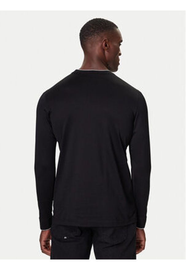 Karl Lagerfeld - KARL LAGERFELD Longsleeve 755001 554200 Czarny Regular Fit. Typ kołnierza: dekolt w karo. Kolor: czarny. Materiał: bawełna. Długość rękawa: długi rękaw