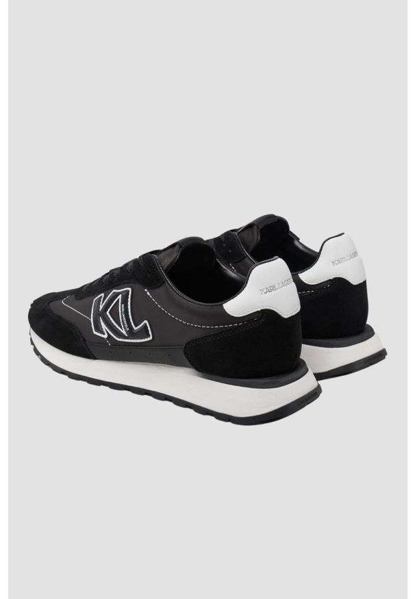 Karl Lagerfeld - KARL LAGERFELD Czarne sneakersy męskie KAIRO KL Sidetrim Lo Mix. Kolor: czarny