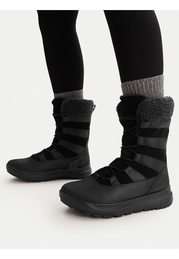 ecco - ECCO Trzewiki Solice Waterproof 42021351052 Czarny. Kolor: czarny. Materiał: skóra, nubuk