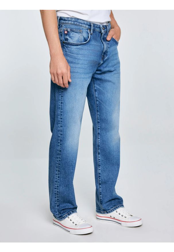 Big-Star - Jeansy męskie niebieskie Brandon 380. Okazja: na co dzień. Kolor: niebieski. Styl: casual