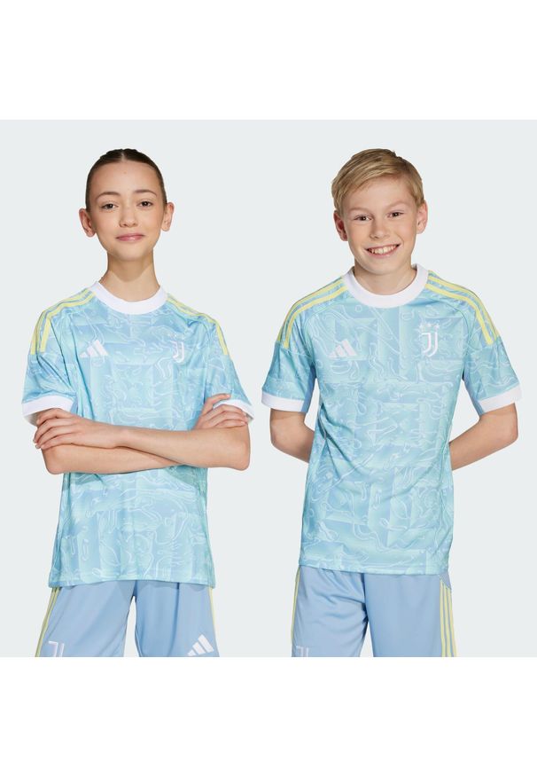 Adidas - Koszulka Juventus 25/26 Away Kids. Kolor: niebieski. Długość: długie. Sezon: lato. Sport: piłka nożna