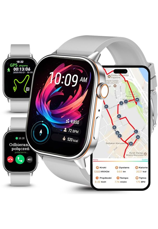 Rubicon - Zegarek damski SMARTWATCH F42 -GPS- szary PROF. Rodzaj zegarka: smartwatch. Kolor: szary