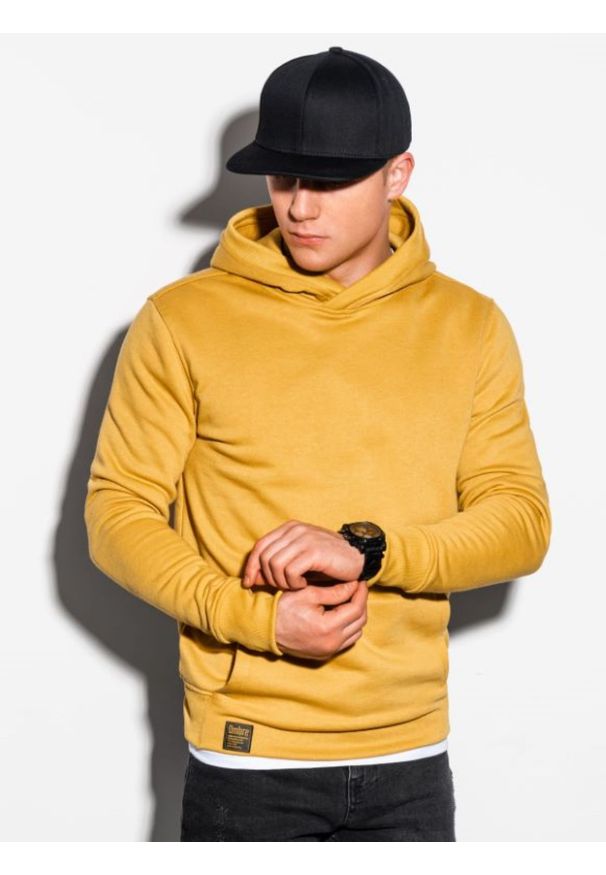 Żółta bluza Ombre Clothing z kapturem