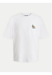 Jack & Jones - Jack&Jones T-Shirt Bradley 12264414 Biały Relaxed Fit. Kolor: biały. Materiał: bawełna