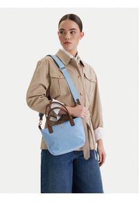 TOMMY HILFIGER - Tommy Hilfiger Torebka Popette Mini Tote AW0AW17709 Błękitny. Kolor: niebieski. Materiał: skórzane #1