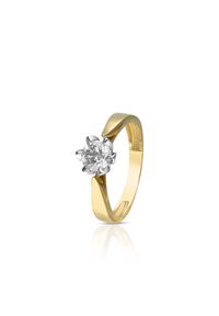 W.KRUK - Pierścionek zaręczynowy złoty Romantyczny - 0,7 ct. Materiał: złote. Kolor: złoty. Kamień szlachetny: diament, brylant