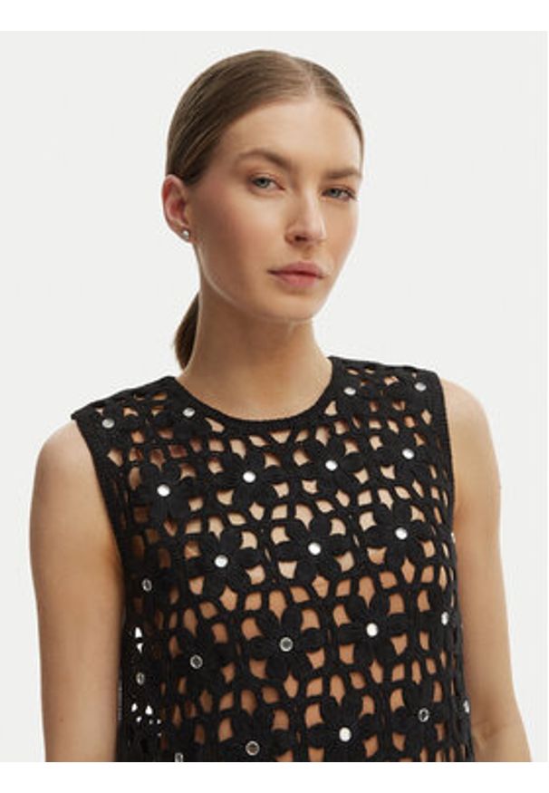 MICHAEL Michael Kors Sukienka letnia MS683CWKNE Czarny Slim Fit. Kolor: czarny. Materiał: syntetyk. Sezon: lato