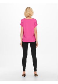 only - ONLY T-Shirt 15106662 Różowy Regular Fit. Kolor: różowy. Materiał: wiskoza #4
