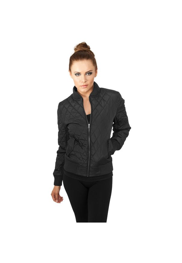 Urban Classics - Parka dla kobiet Urban Classic diamond nylon. Kolor: czarny. Materiał: nylon. Sezon: zima