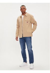 Tommy Jeans Koszula Essential DM0DM18331 Beżowy Regular Fit. Kolor: beżowy. Materiał: bawełna #3