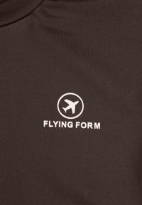 Renee - Brązowy Basicowy T-shirt w Stylu Cropped z Subtelnym Nadrukiem Loraera. Okazja: na co dzień. Kolor: brązowy. Materiał: jeans. Długość: krótkie. Wzór: nadruk. Styl: elegancki, sportowy, casual #5