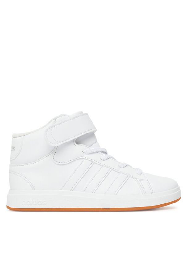 Adidas - adidas Sneakersy Grand Court Mid K JR0803 Biały. Kolor: biały. Materiał: skóra