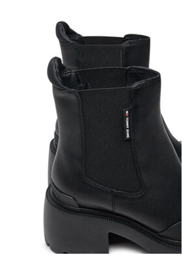 Tommy Jeans Botki Tjw Mid Heel Chelsea Boot EN0EN02681 Czarny. Kolor: czarny. Materiał: skóra