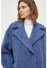 Weekend Max Mara płaszcz wełniany kolor niebieski przejściowy dwurzędowy. Okazja: na co dzień. Kolor: niebieski. Materiał: wełna. Styl: casual, klasyczny #5