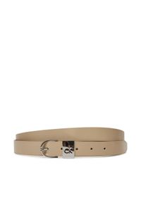 Calvin Klein Pasek Damski Ck Loop Rnd Buckle 2.5_Smooth K60K612936 Beżowy. Kolor: beżowy. Materiał: skóra #1