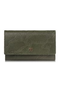 PAOLO PERUZZI - Portfel damski skórzany z imitacją wężowej skóry zielony Paolo Peruzzi T-09-GR. Kolor: zielony. Materiał: skóra #1