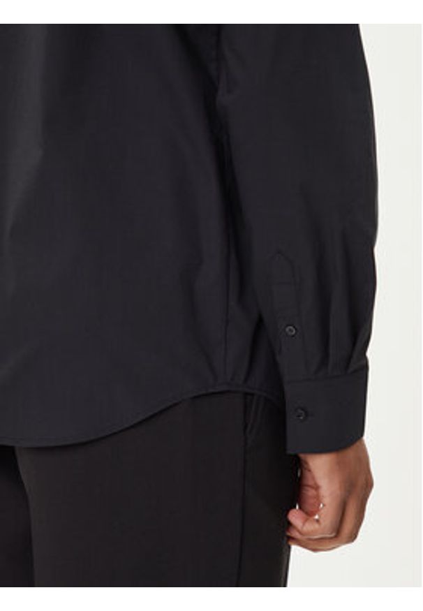 Karl Lagerfeld - KARL LAGERFELD Koszula 605911 554671 Czarny Slim Fit. Typ kołnierza: dekolt w karo. Kolor: czarny. Materiał: bawełna