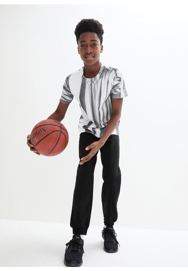 bonprix - Spodnie dresowe z czystej bawełny (2 pary). Kolor: czarny. Materiał: bawełna, dresówka