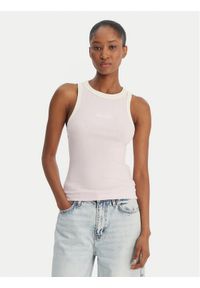 Guess Jeans Top W6GPZ8 KF641 Różowy Slim Fit. Kolor: różowy. Materiał: bawełna #1