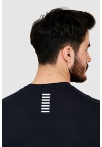 EA7 Emporio Armani - EA7 Granatowa bluza męska z białym logo, Rozmiar M. Kolor: niebieski #3