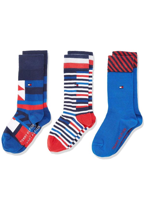 ZEAGLE - Tommy Hilfiger Dla Dzieci - Skarpetki w Pudełku Prezentowym Rozmiar 31-34. Kolor: wielokolorowy, biały, czerwony. Sport: kolarstwo