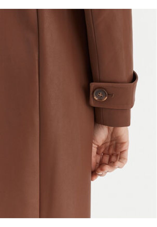 BARDOT - Bardot Płaszcz przejściowy 59899JB5 Brązowy Regular Fit. Kolor: brązowy. Materiał: skóra