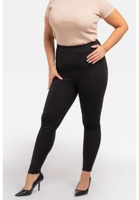 KARKO - Legginsy eleganckie dzianinowe RUMBA czarne. Okazja: do pracy, na co dzień. Kolekcja: plus size. Kolor: czarny. Materiał: dzianina. Długość: długie. Styl: elegancki #1