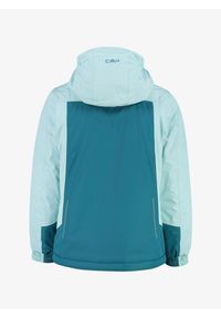 Kurtka z kapturem dla dziewczynki CMP. Typ kołnierza: kaptur. Kolor: wielokolorowy, niebieski, zielony. Materiał: puch. Sport: turystyka piesza, narciarstwo #2