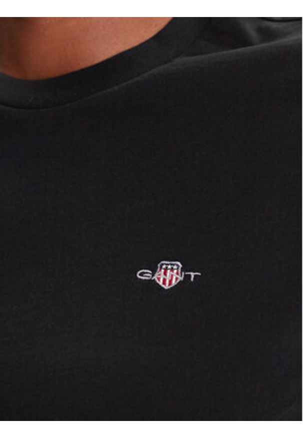 GANT - Gant T-Shirt Shield 4200200 Czarny Regular Fit. Kolor: czarny. Materiał: bawełna
