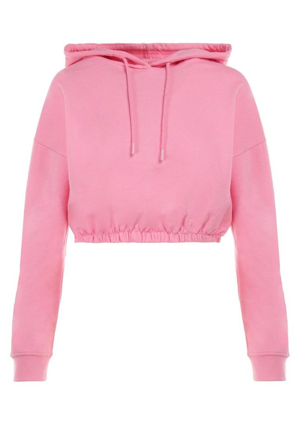 Born2be - Różowa Bluza Chlororeia. Typ kołnierza: kaptur. Kolor: różowy. Materiał: dzianina, jeans, prążkowany. Długość rękawa: długi rękaw. Długość: długie