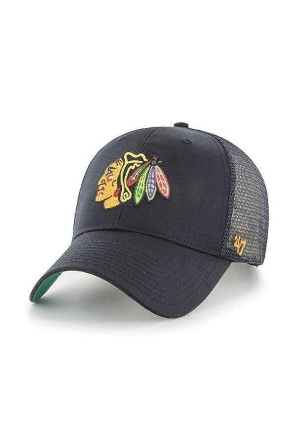 Czapka z daszkiem 47 Brand NHL Chicago Blackhawks Trucker H-BRANS04CTP-BK. Kolor: czarny