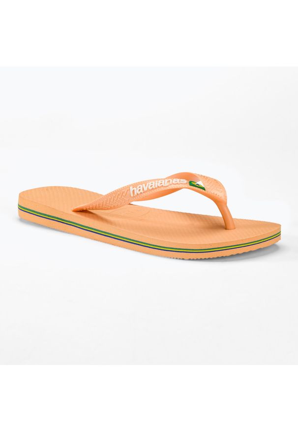 Japonki Havaianas Brasil Logo. Kolor: pomarańczowy. Styl: sportowy