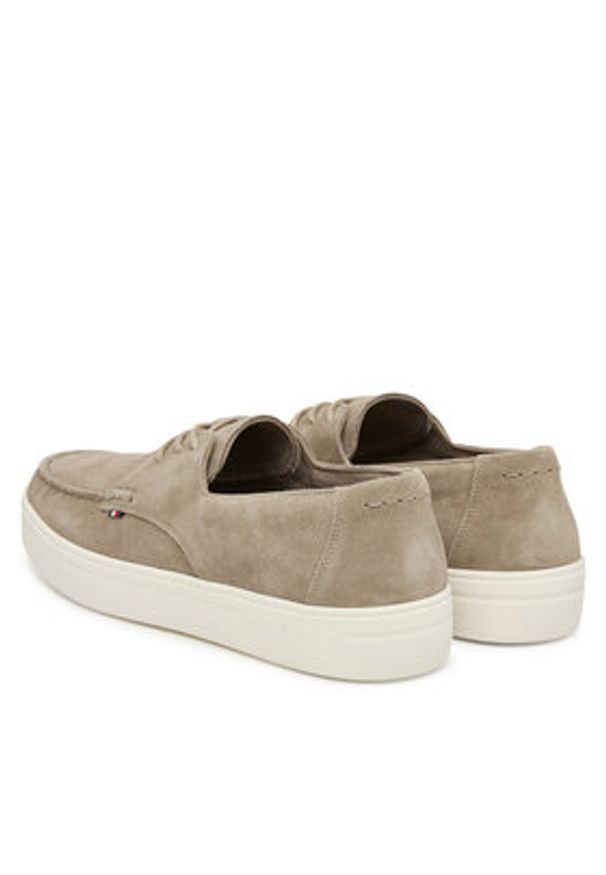TOMMY HILFIGER - Tommy Hilfiger Półbuty Casual Suede Stitch Toe Hybrid FM0FM05707 Beżowy. Okazja: na co dzień. Kolor: beżowy. Materiał: skóra, zamsz. Styl: casual