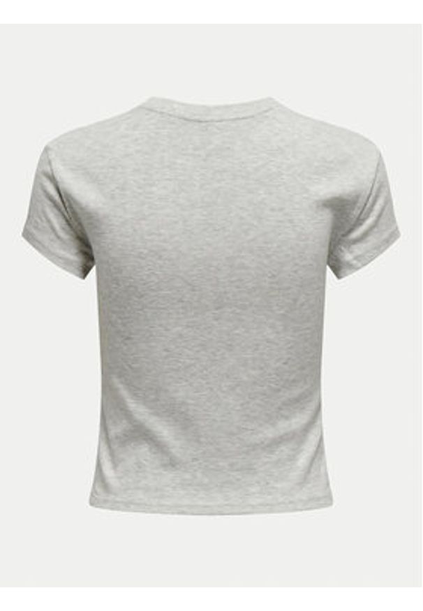 only - ONLY T-Shirt Elina 15320229 Szary Slim Fit. Kolor: szary. Materiał: bawełna