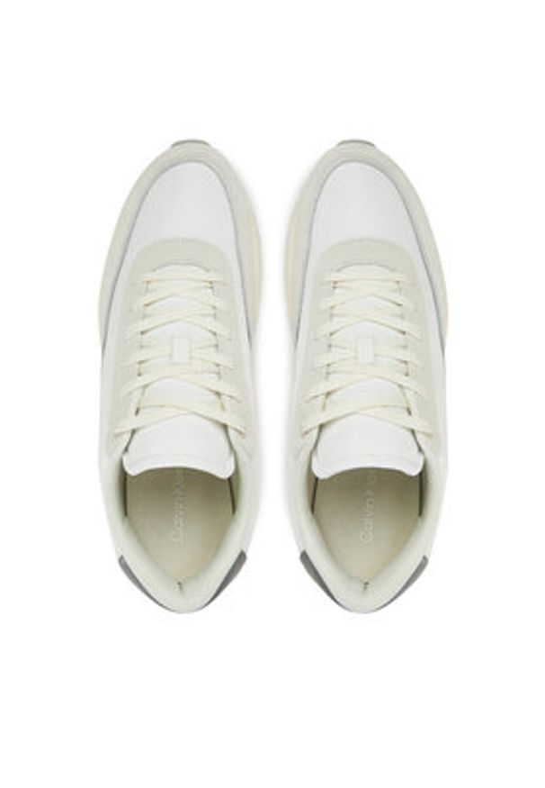 Calvin Klein Sneakersy Low Top Lace Up Repreve Mix HM0HM01714 Biały. Kolor: biały. Materiał: skóra