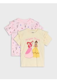 Sinsay - Koszulki 2 pack Disney Princess - kremowy. Kolor: kremowy. Wzór: motyw z bajki #1