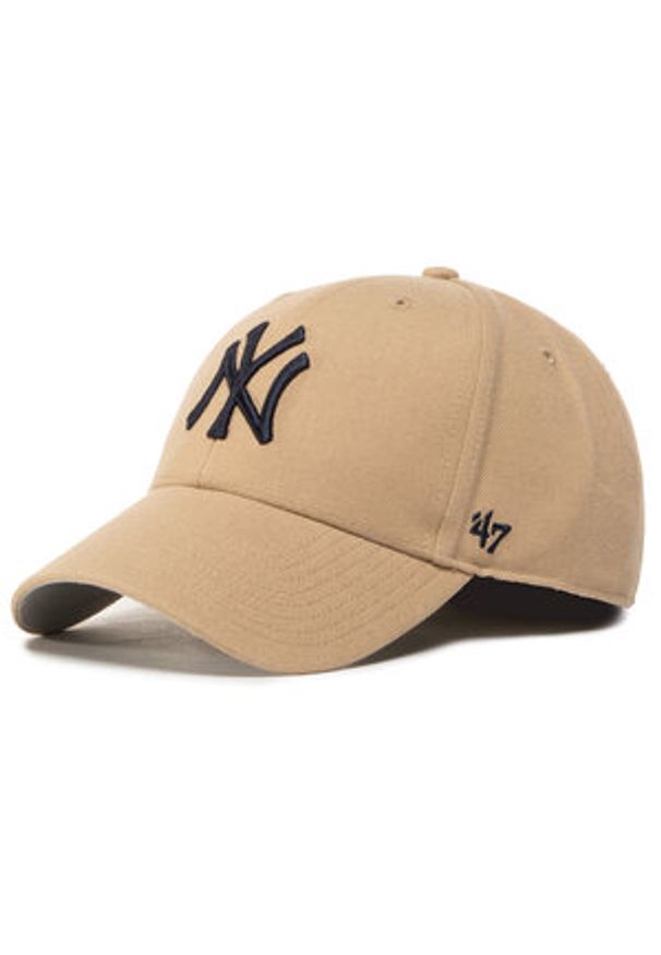Czapka z daszkiem 47 Brand - Mlb New York Yankees B-MVP17WBV-KHA Khaki. Kolor: brązowy. Materiał: wełna, materiał, akryl