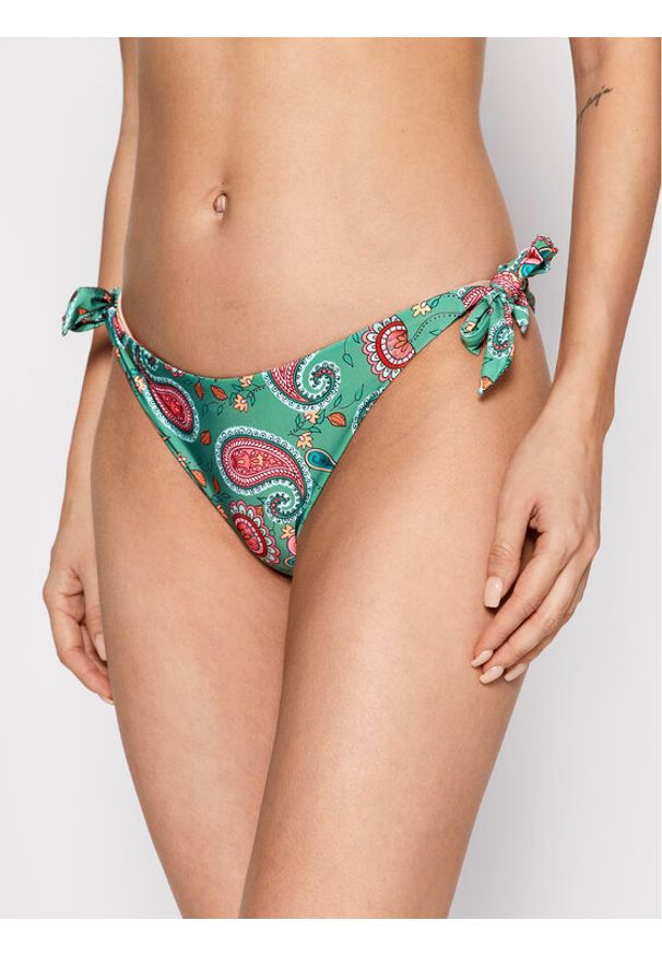 Dół od bikini Liu Jo Beachwear. Kolor: zielony. Materiał: syntetyk