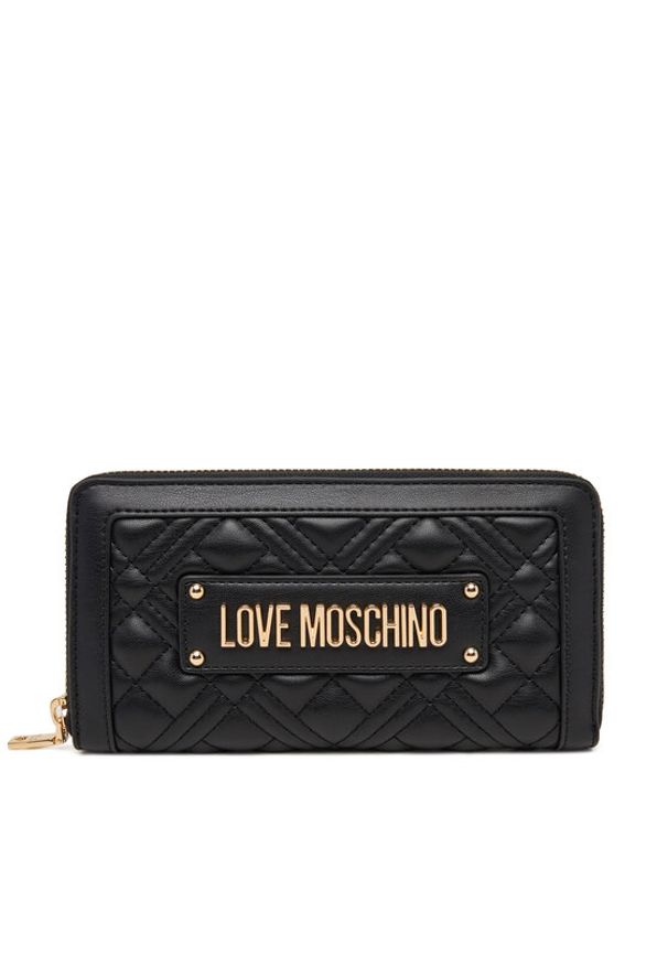 Love Moschino - LOVE MOSCHINO Duży Portfel Damski JC5600PP0NLA0000 Czarny. Kolor: czarny. Materiał: skóra
