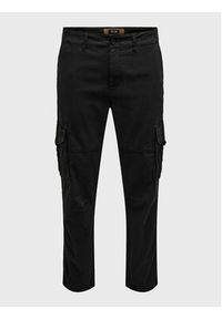 Only & Sons Spodnie materiałowe 22025431 Czarny Tapered Fit. Kolor: czarny. Materiał: bawełna #4