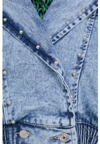 Answear Lab kurtka jeansowa damska przejściowa oversize. Kolor: niebieski. Materiał: jeans. Styl: wakacyjny #6