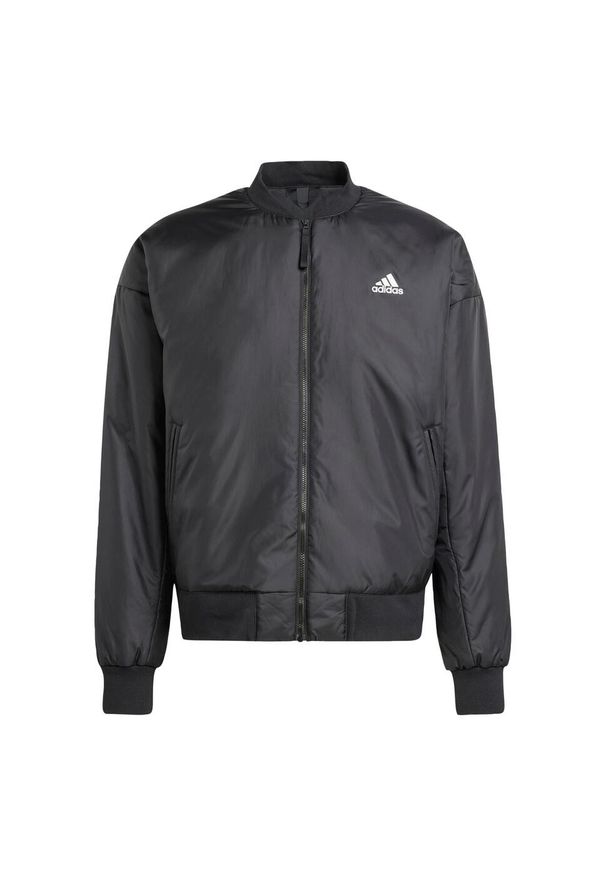 Adidas - Kurtka Brand Love Bomber. Kolor: czarny. Materiał: materiał