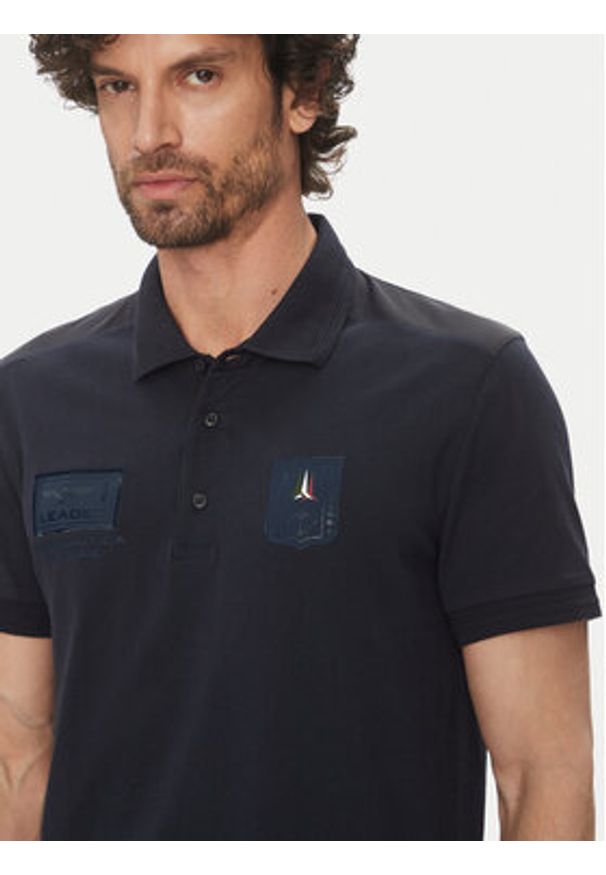 Aeronautica Militare Polo 251PO1854J593 Granatowy Regular Fit. Typ kołnierza: polo. Kolor: niebieski. Materiał: bawełna