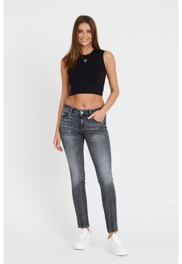 Guess - GUESS Czarny top Alexia Tank. Kolor: czarny
