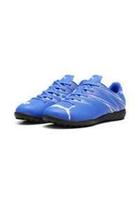 Dziecięce buty piłkarskie Puma Attacanto TT. Kolor: niebieski, biały, wielokolorowy. Sport: piłka nożna