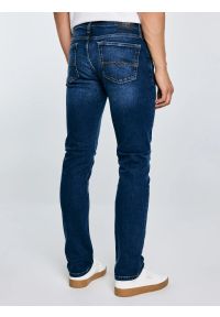 Big-Star - Jeansy męskie dopasowane granatowe Tobias 401. Okazja: na co dzień. Kolor: niebieski. Styl: klasyczny, casual #5