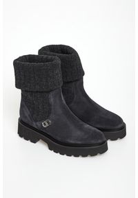 Botki damskie skóra zamszowa CESARE CASADEI. Materiał: zamsz, skóra #1