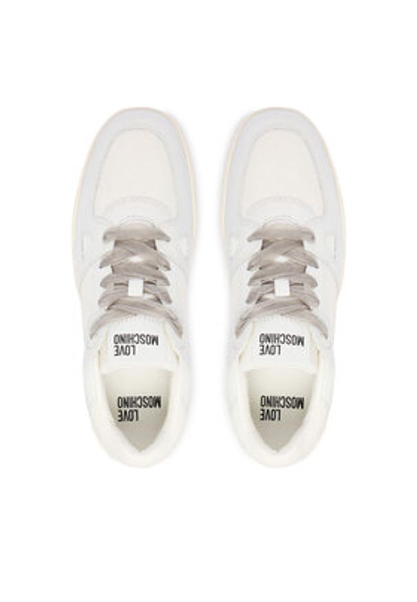 Love Moschino - LOVE MOSCHINO Sneakersy JA15094G1OIKA10A Biały. Kolor: biały. Materiał: skóra