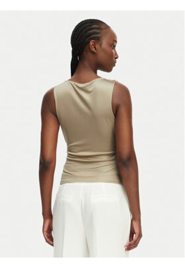 Marciano Guess Top G6GP11 K3617 Beżowy Slim Fit. Kolor: beżowy. Materiał: wiskoza